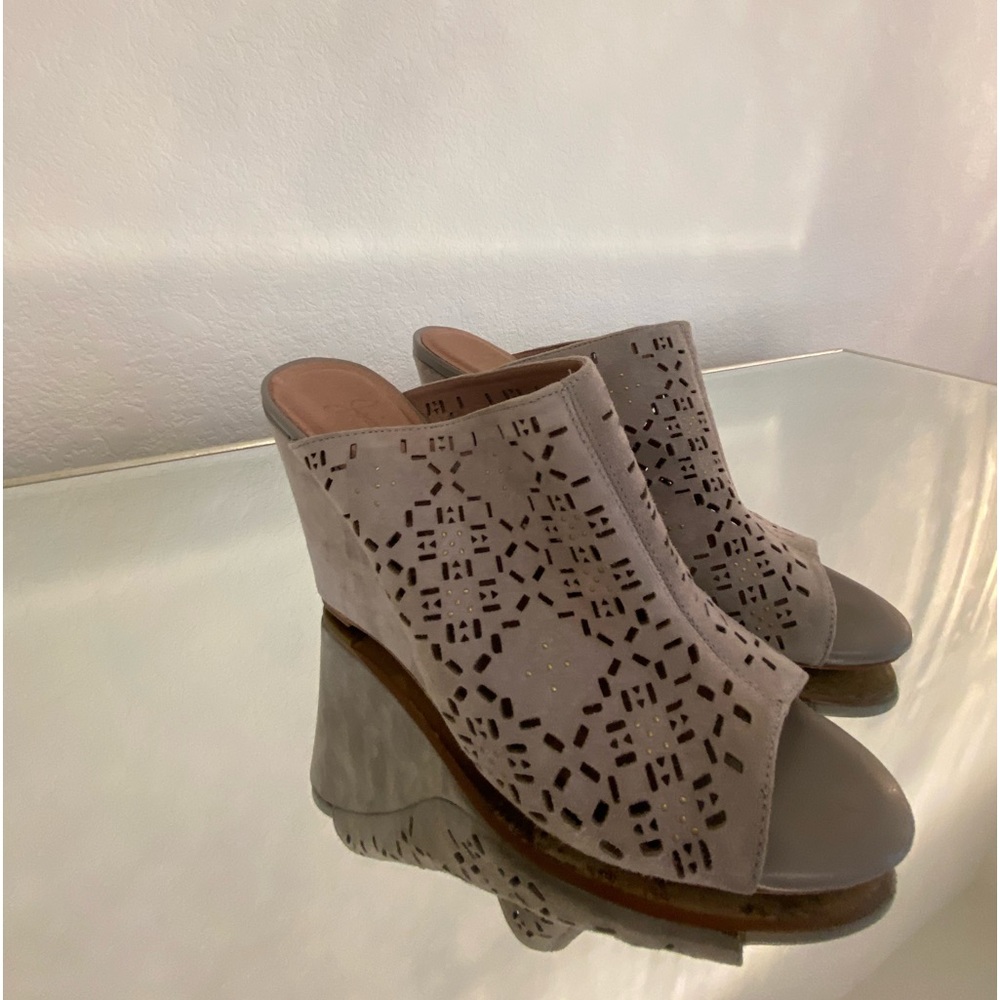 Authentic Joie Anita Wedges With Box - Color is Dove. Size 8. Includes dust bag.